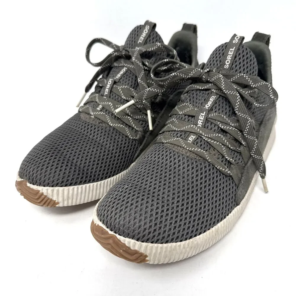Sorel Out N About Plus Waterproof Sneaker Womens Size 8.5 Suede Mesh Olive Sage